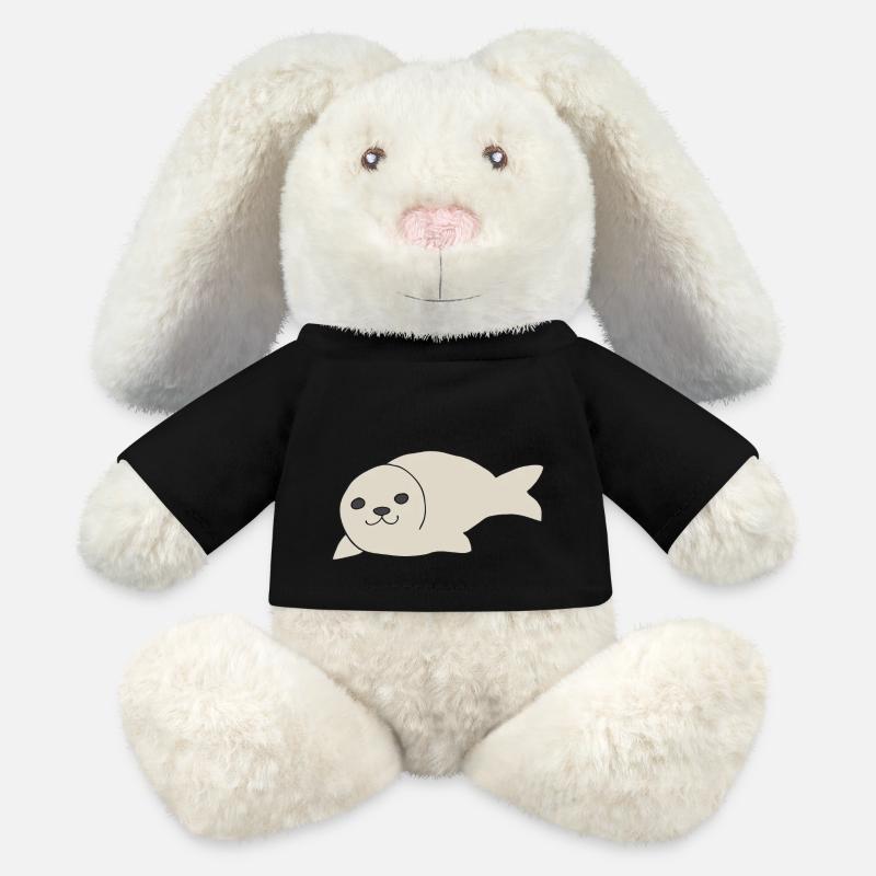 robbe cute - MiniFeet® RecycelHase® Creme - Schwarz