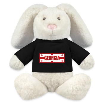 Conception du drapeau géorgien - Lapin en peluche recyclé MiniFeet® Crème - noir - Devant