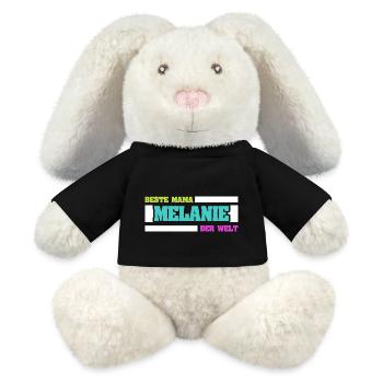 Gift for Melanie - MiniFeet® RecycelHase® Bunny Cream - black - Front