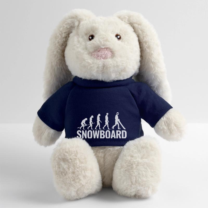 Evolution to Snowboarder - Planche de snowboard Lapin en peluche recyclé MiniFeet® Crème