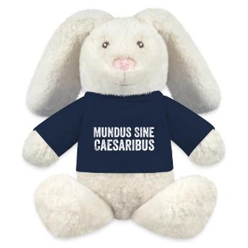 Mundus Sine Caesaribus Quote Latin - MiniFeet® RecycelHase® Bunny Cream - french navy - Front