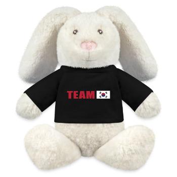 Conception d’inspiration du drapeau sud-coréen - Lapin en peluche recyclé MiniFeet® Crème - noir - Devant