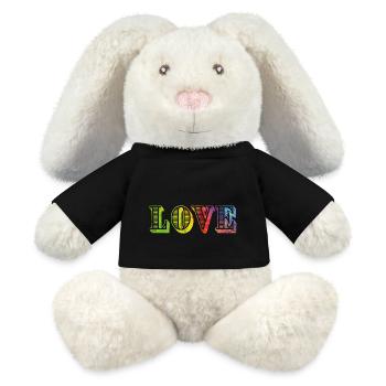 LOVE colours speckled 02 - MiniFeet® RecycelHase® Bunny Cream - black - Front