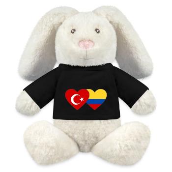 Turkey Colombia Flag Heart - MiniFeet® RecycelHase® Bunny Cream - black - Front