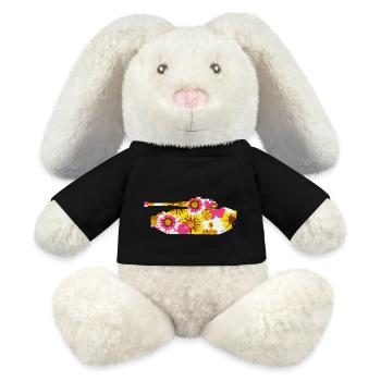 Friedenspanzer - MiniFeet® RecycelHase® Creme - Schwarz - Vorne