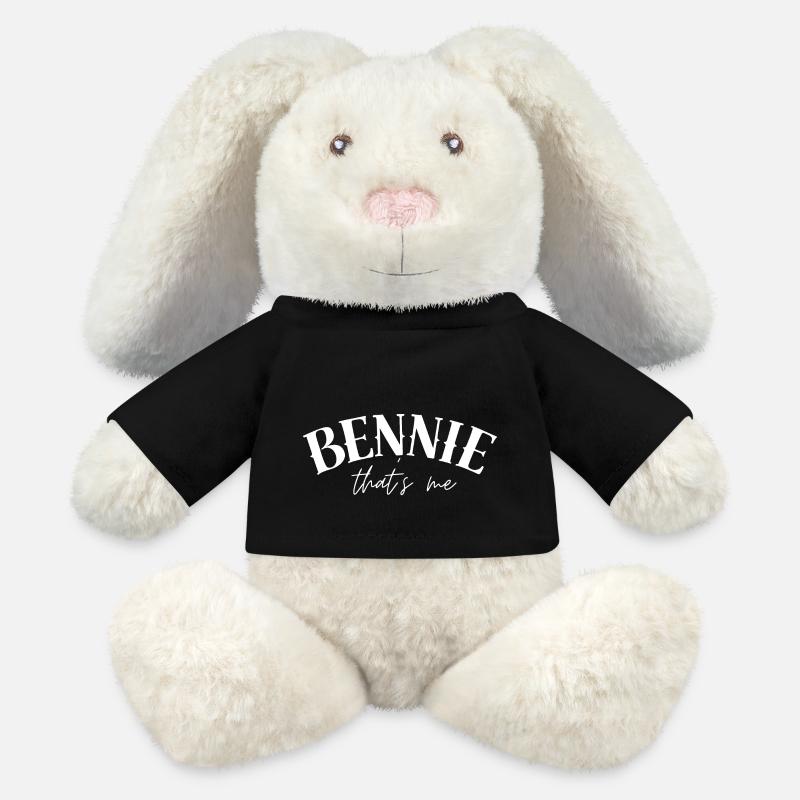 Bennie Benjamin Ben Benni Nom - Lapin en peluche recyclé MiniFeet® Crème - noir