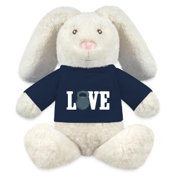 Kettlebell Workout Fitness Training - MiniFeet® RecycelHase® Bunny Cream - french navy - Front