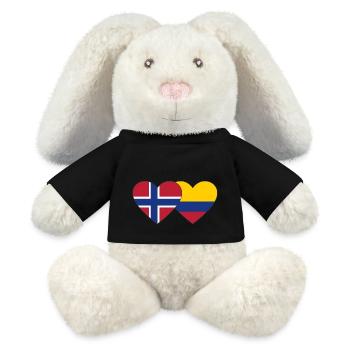 Norway Colombia Flag Heart - MiniFeet® RecycelHase® Bunny Cream - black - Front