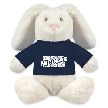 Geschenk für Nicolas - MiniFeet® RecycelHase® Creme - French Navy - Vorne