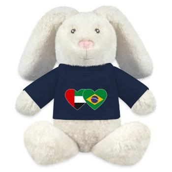 Vereinigte Arabische Emirate Brasilien Flagge Herz - MiniFeet® RecycelHase® Creme - French Navy - Vorne