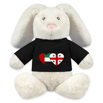 Vereinigte Arabische Emirate Georgien Flagge Herz - MiniFeet® RecycelHase® Creme - Schwarz - Vorne