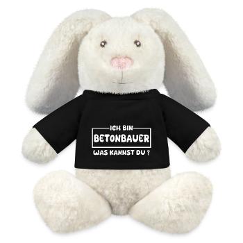 Métier de bétonnier - Lapin en peluche recyclé MiniFeet® Crème - noir - Devant