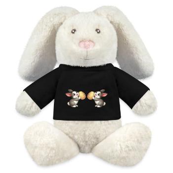 hase kaninchen ostern 2 - MiniFeet® RecycelHase® Creme - Schwarz - Vorne