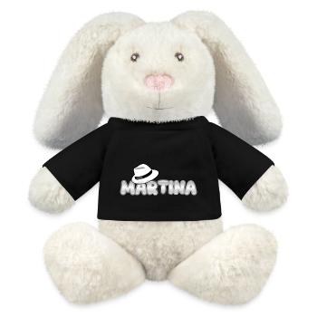 Cadeau pour Martina - Lapin en peluche recyclé MiniFeet® Crème - noir - Devant