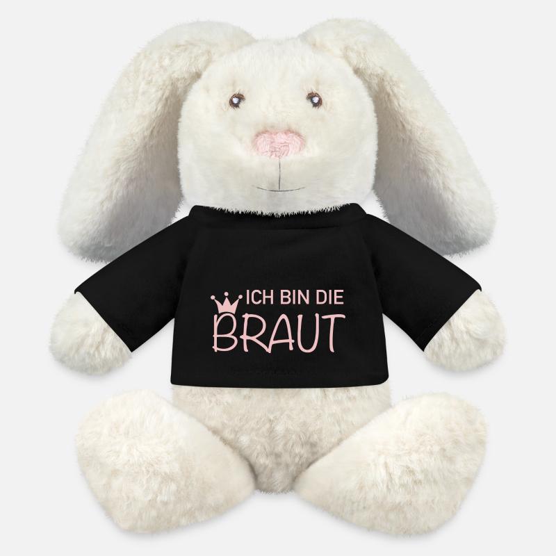 Ich bin die braut - MiniFeet® RecycelHase® Creme - Schwarz