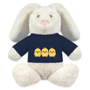 poussin - Lapin en peluche recyclé MiniFeet® Crème - bleu marine - Devant