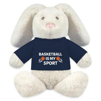 Basket-ball - Lapin en peluche recyclé MiniFeet® Crème - bleu marine - Devant