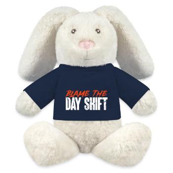 Infirmière de nuit - Lapin en peluche recyclé MiniFeet® Crème - bleu marine - Devant