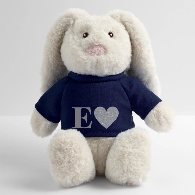 Silver Heart Letter MiniFeet® RecycelHase® Bunny Cream