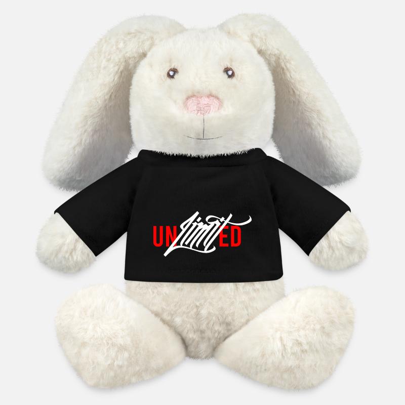Puissance illimitée - Lapin en peluche recyclé MiniFeet® Crème - noir