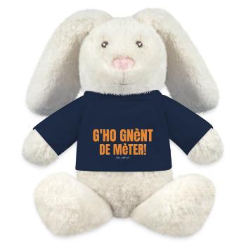 Brescian dialect Epic beautiful funny phrases - MiniFeet® RecycelHase® Bunny Cream - french navy - Front