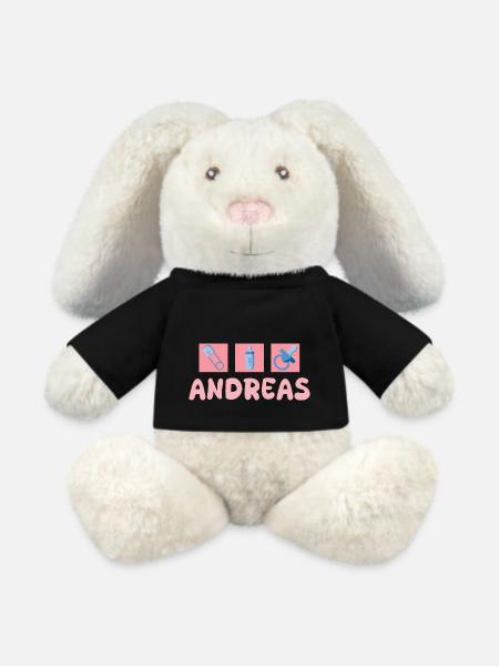 Schnuller Andreas - MiniFeet® RecycelHase® Creme - Schwarz