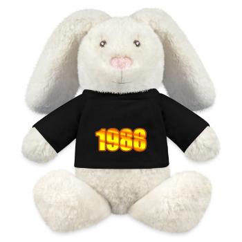 1988 - Lapin en peluche recyclé MiniFeet® Crème - noir - Devant