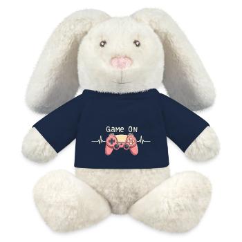 Gamer Video Games Console Gaming Birthday Gaming - MiniFeet® RecycelHase® Bunny Cream - french navy - Front