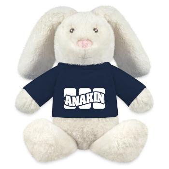 Anakin comme nom - Lapin en peluche recyclé MiniFeet® Crème - bleu marine - Devant