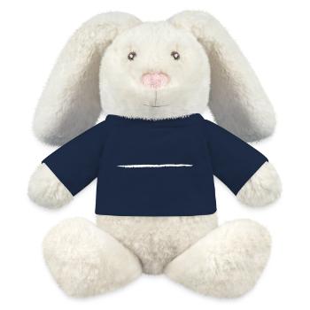 Pinselstrich weiss2 (Farbe wechselbar) schwungvoll - MiniFeet® RecycelHase® Creme - French Navy - Vorne