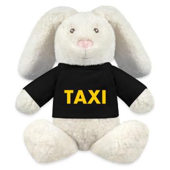 Taxi - Lapin en peluche recyclé MiniFeet® Crème - noir - Devant