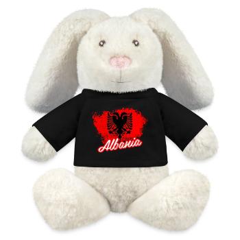 Ich liebe Albanien - MiniFeet® RecycelHase® Creme - Schwarz - Vorne