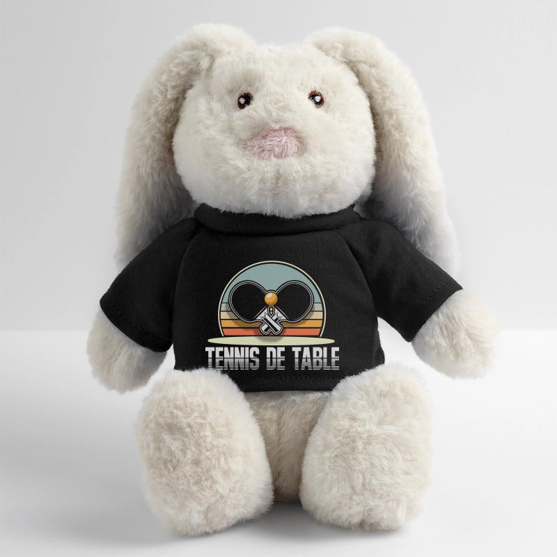 tennis de table Lapin en peluche recyclé MiniFeet® Crème