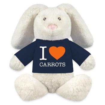 I LOVE CARROTS Karotten - MiniFeet® RecycelHase® Creme - French Navy - Vorne