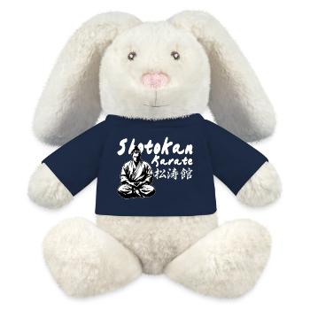 Shotokan Karaté Kanji Kimono Dojo Arts martiaux - Lapin en peluche recyclé MiniFeet® Crème - bleu marine - Devant
