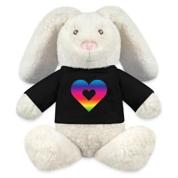 Rainbow Heart Homosexuality LGBT Love - MiniFeet® RecycelHase® Bunny Cream - black - Front
