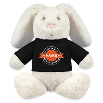 Meilleur PAPOUNET - Lapin en peluche recyclé MiniFeet® Crème - noir - Devant