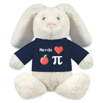 Les nerds adorent Apple Pi Pi Pi Dictons Math Pixel - Lapin en peluche recyclé MiniFeet® Crème - bleu marine - Devant