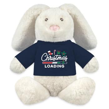 Noël Chargement Barre de chargement Noël - Lapin en peluche recyclé MiniFeet® Crème - bleu marine - Devant