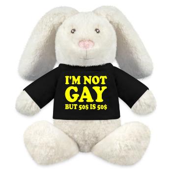 I'm not gay but 50$ is 50$ - MiniFeet® RecycelHase® Bunny Cream - black - Front