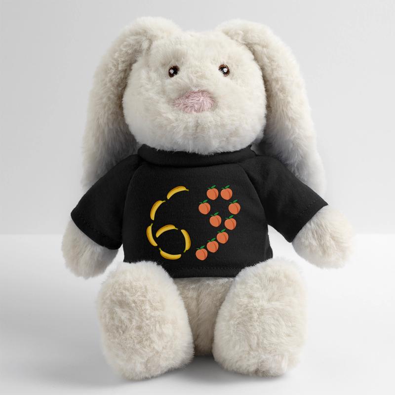 Fruit Motif Bananas and Peaches MiniFeet® RecycelHase® Bunny Cream