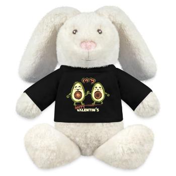 Fun avocado design – Happy Valentin's - MiniFeet® RecycelHase® Bunny Cream - black - Front