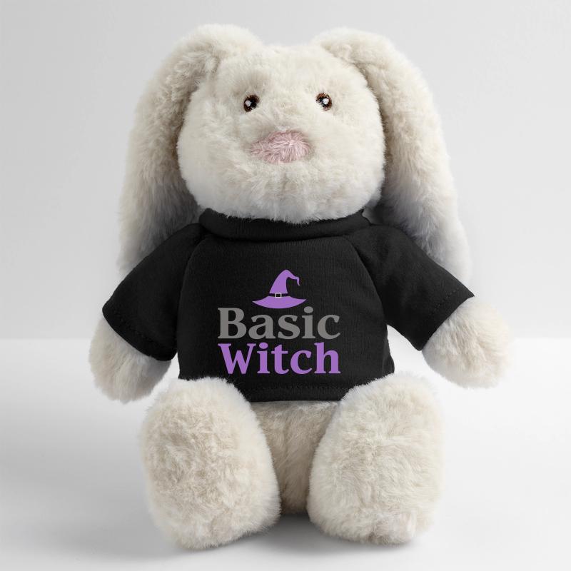 Basic Witch Halloween Saying Quote MiniFeet® RecycelHase® Bunny Cream