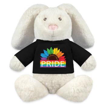 Fierté Tournesol Arc-en-ciel - Lapin en peluche recyclé MiniFeet® Crème - noir - Devant
