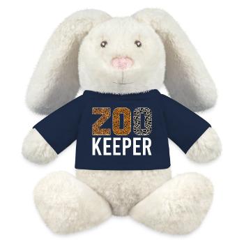 Zoo Gardien de zoo Gardien de zoo Vintage Zoo Wildlife - Lapin en peluche recyclé MiniFeet® Crème - bleu marine - Devant