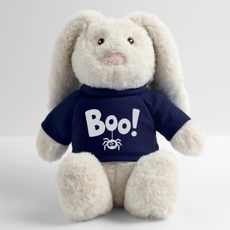BOO! Funny Spider Statement Saying MiniFeet® RecycelHase® Bunny Cream