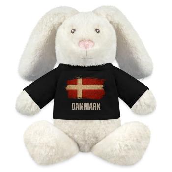 Grunge flag of Denmark, Danish pride - MiniFeet® RecycelHase® Bunny Cream - black - Front