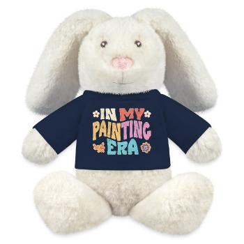 À l’époque de la peinture - Lapin en peluche recyclé MiniFeet® Crème - bleu marine - Devant