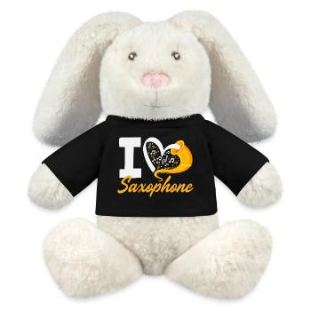 Membre du groupe I Love Saxophone Orchestra - Lapin en peluche recyclé MiniFeet® Crème - noir - Devant