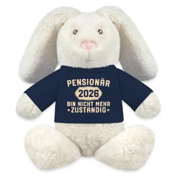 Retraité 2026 Non responsable - Lapin en peluche recyclé MiniFeet® Crème - bleu marine - Devant